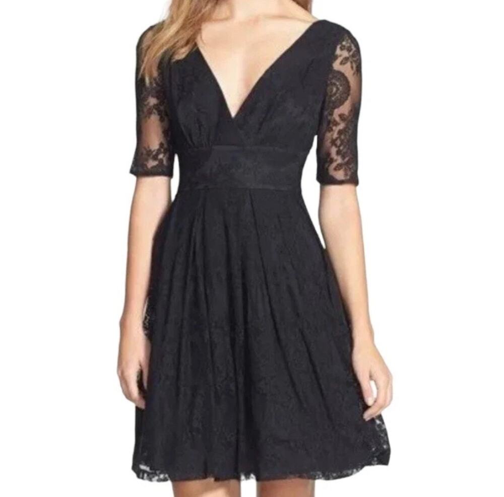 Betsey Johnson Goth Romantic Whimsigoth Lace Fit & Flare Cocktail Mini Dress 6